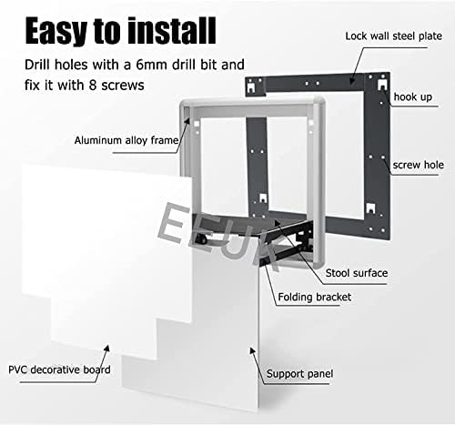 Silver aluminum wall mounted folding seat — photo 4
