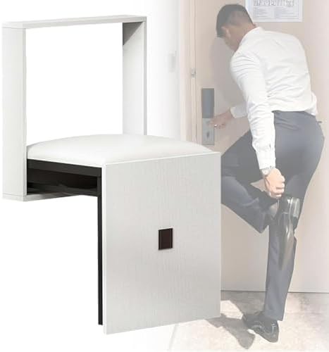 Solid wood folding wall mounted bench