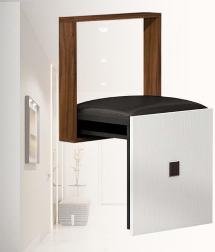 PU leather wall mounted folding stool