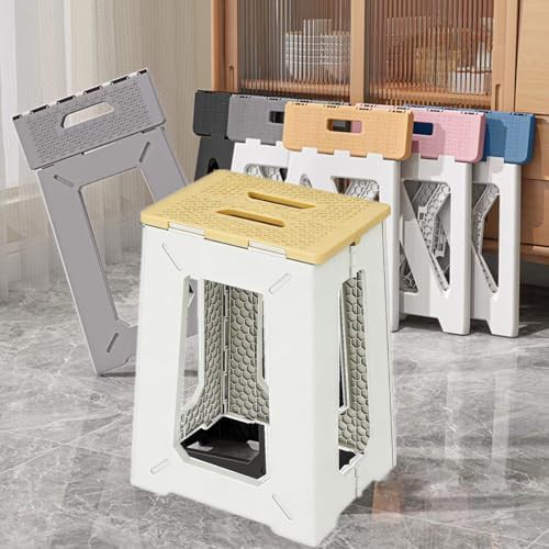 Yellow foldable aluminum shower safety stool — photo 5