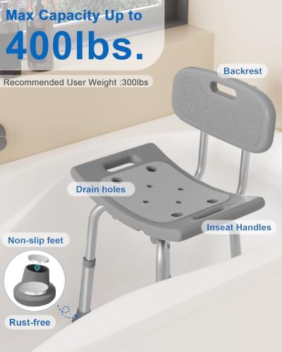 Safety shower chair with removable back — photo 3