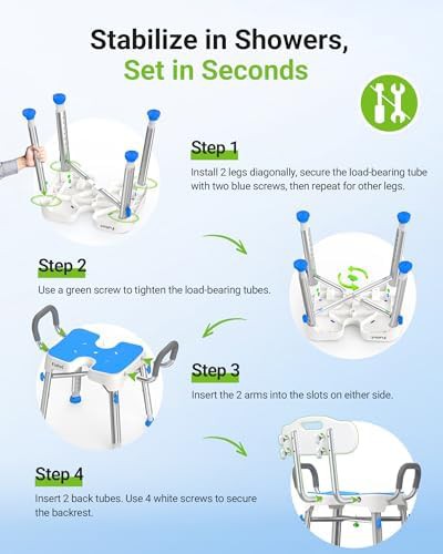 H-Shaped Shower Chair for Easy Cleaning — photo 4