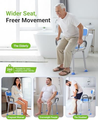Wide Aluminum Shower Seat with Stable Bracing — photo 4