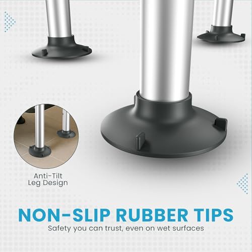 Rotating round aluminum shower stool — photo 5