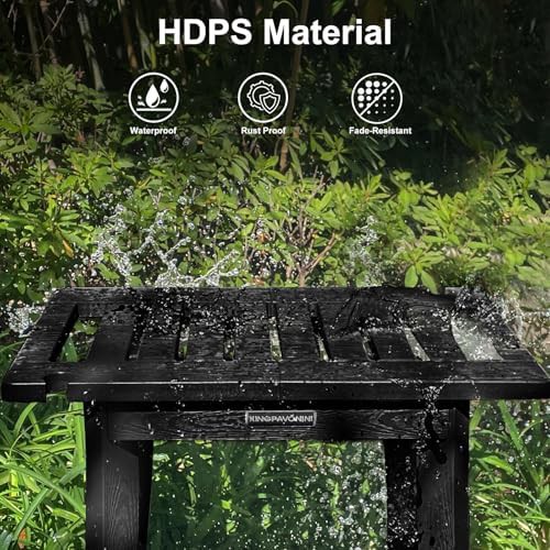 Black waterproof poly lumber shower bench — photo 4