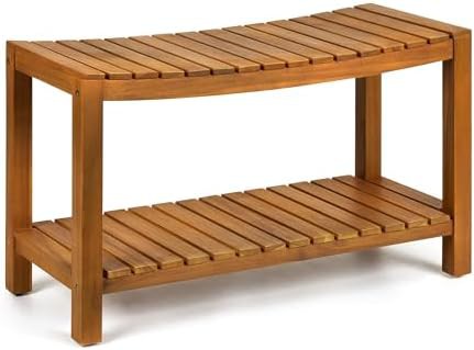 Large 32 inch solid teak bench