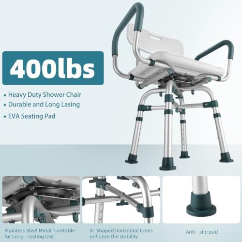 Heavy duty swivel shower seat 400 lbs — photo 3