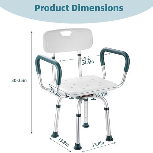 Swivel shower chair with adjustable height — photo 4