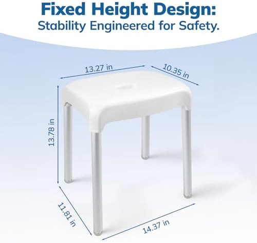 Fixed height aluminum shower stool — photo 4