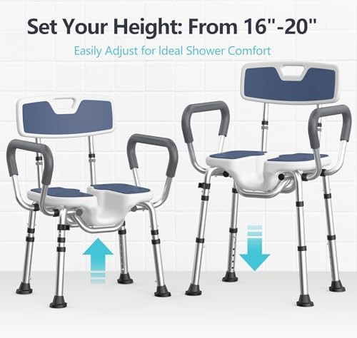 Heavy duty U-shape shower chair with arms — photo 4