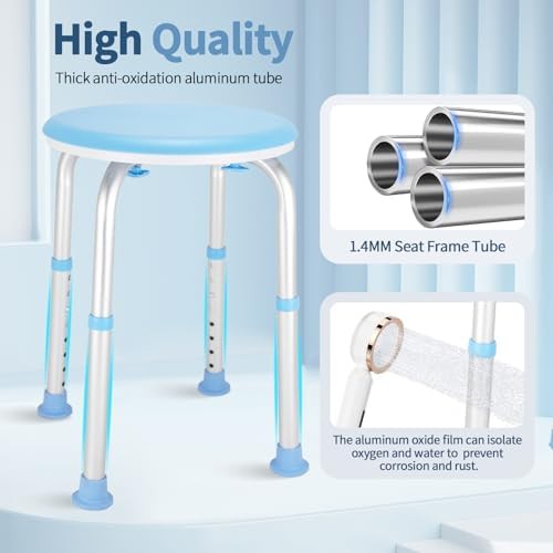 Blue adjustable swivel bath seat — photo 3