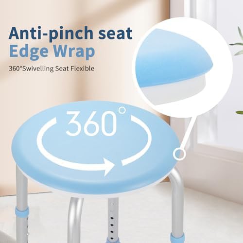 Blue adjustable swivel bath seat — photo 5