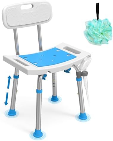 Shower chair with removable backrest