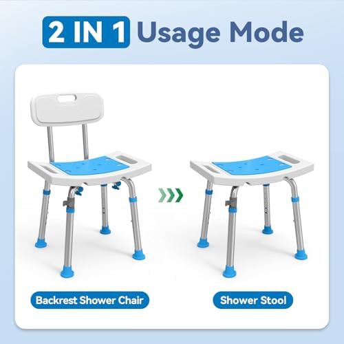 Shower chair with removable backrest — photo 3