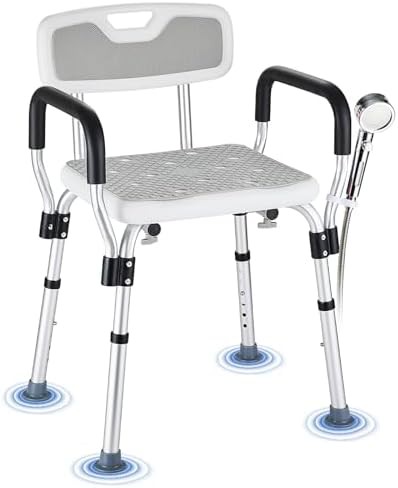 Adjustable shower chair for elderly users