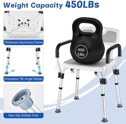 Adjustable shower chair for elderly users — photo 3