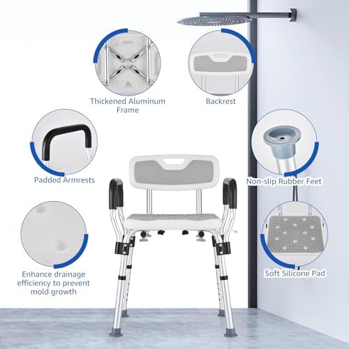 Adjustable shower chair for elderly users — photo 5