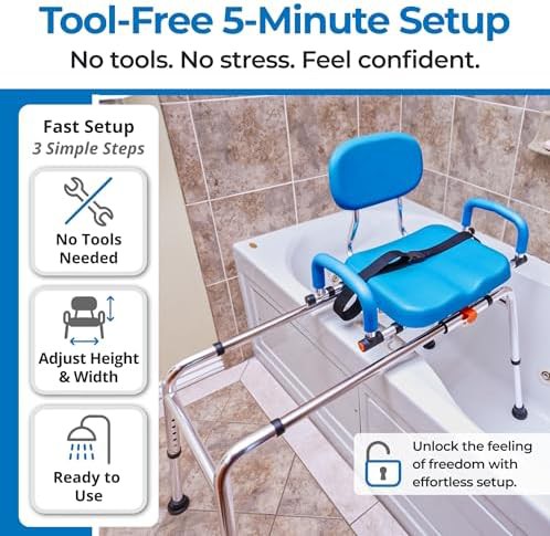 Swivel and sliding bathtub transfer bench — photo 4