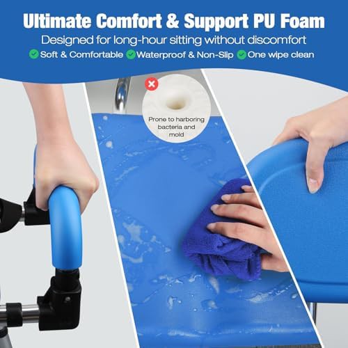 Swivel shower chair with padded arms — photo 5