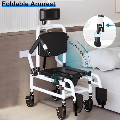 Reclining wheeled commode shower chair — photo 4