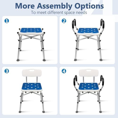 Heavy duty shower chair with 550lb capacity — photo 4