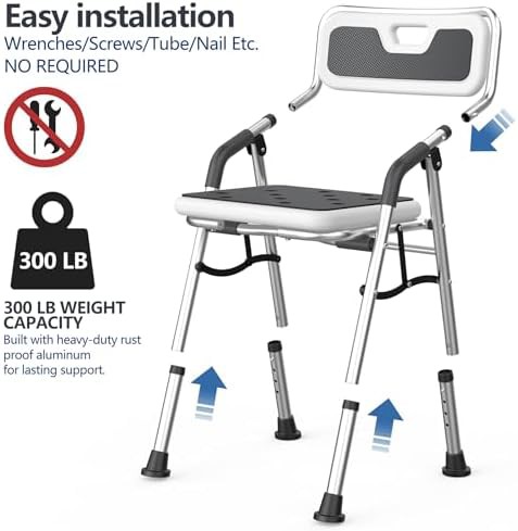 Foldable Aluminum Shower Chair for Seniors — photo 5