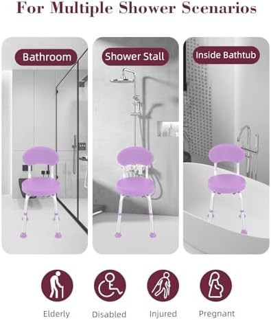 Swivel shower seat with backrest and aluminum frame — photo 5