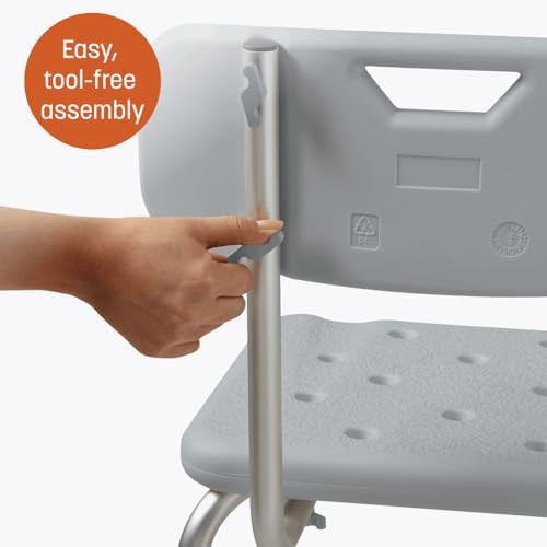 Shower bench with removable backrest — photo 3