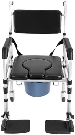 Rolling shower chair with wheels and arms