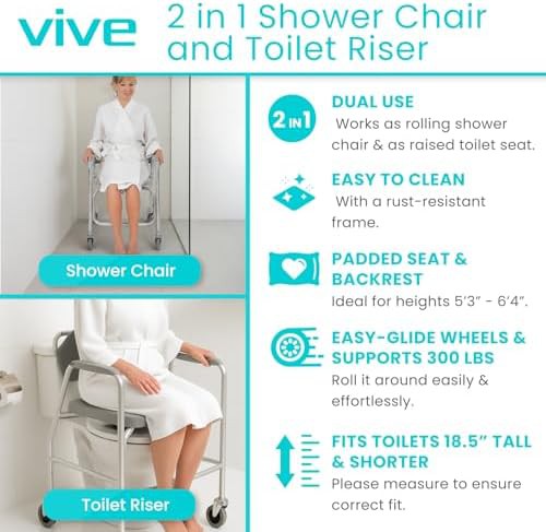 Rolling shower chair and toilet riser — photo 3