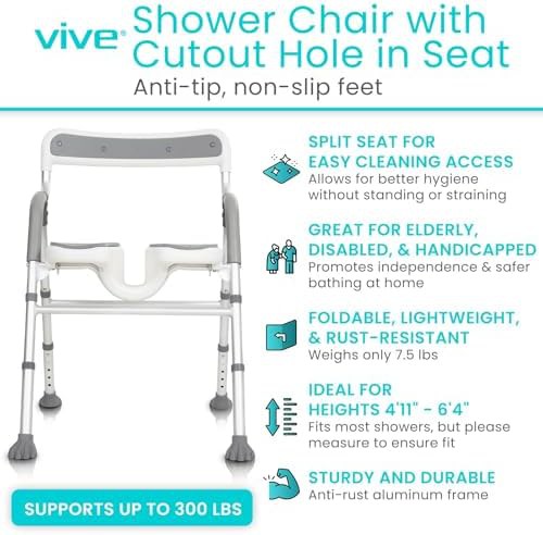U-shaped shower chair with arms — photo 3