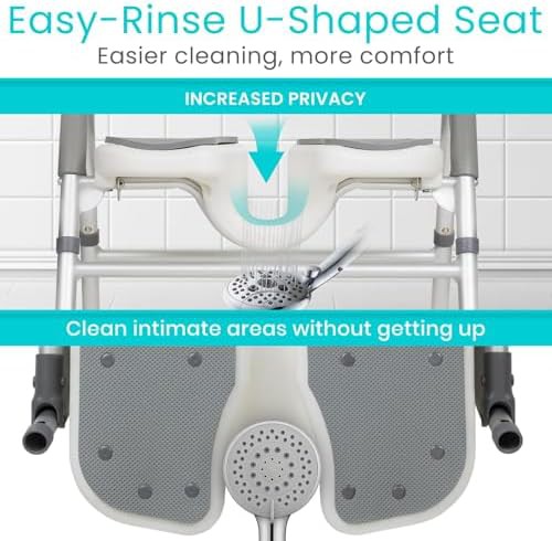 U-shaped shower chair with arms — photo 4