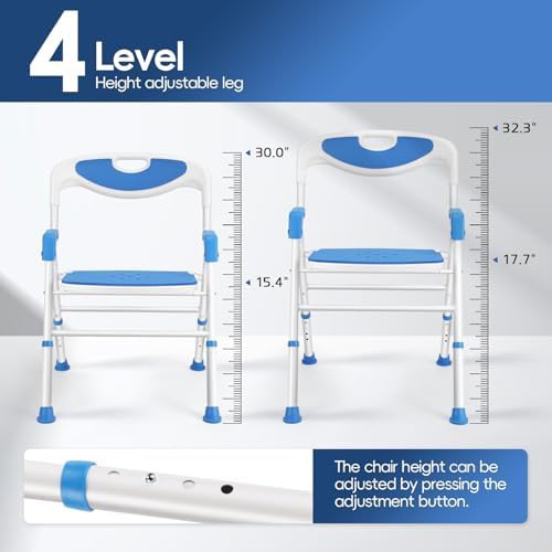 Foldable shower chair with backrest — photo 5