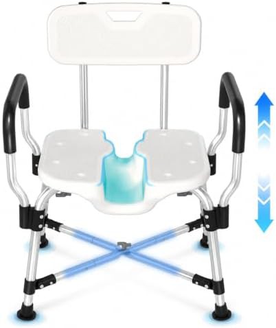 Shower Chair with U-Shape Cutout Seat