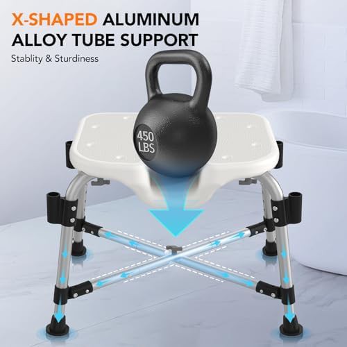 Shower Chair with U-Shape Cutout Seat — photo 3