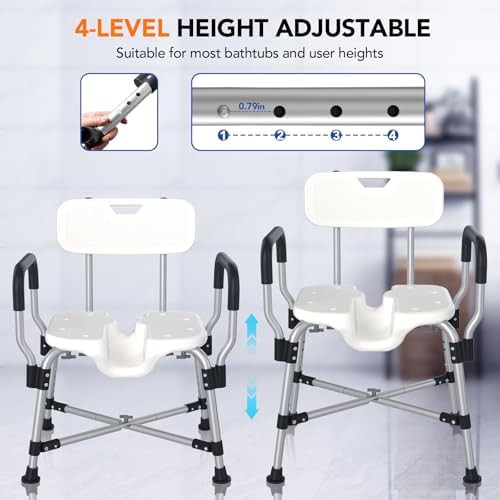 Shower Chair with U-Shape Cutout Seat — photo 4