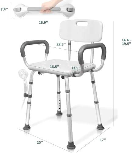 Adjustable bath seat with grab bar — photo 4