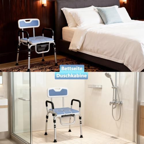 Padded bedside commode potty chair — photo 4