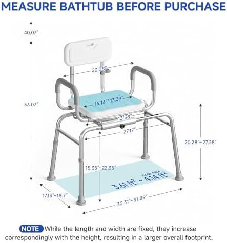 Tub transfer bench with 350 lb capacity — photo 3