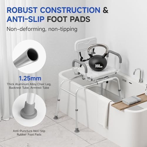 Tub transfer bench with 350 lb capacity — photo 4