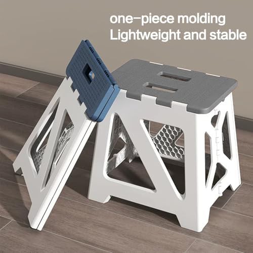Blue folding shower stool for seniors — photo 3