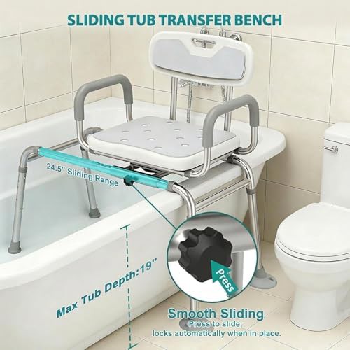 Sliding transfer bench with swivel seat — photo 3