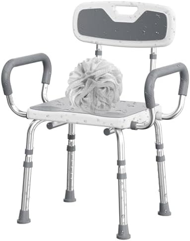 Aluminum shower chair with back and arms