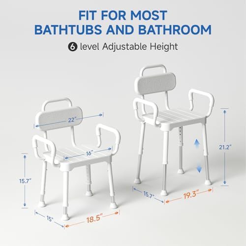 Senior shower chair with back and arms — photo 4