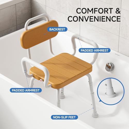Swivel shower chair with non slip feet — photo 4