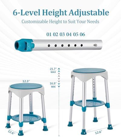 Small green adjustable shower stool — photo 3