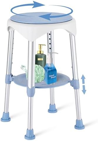 Small blue heavy duty shower stool