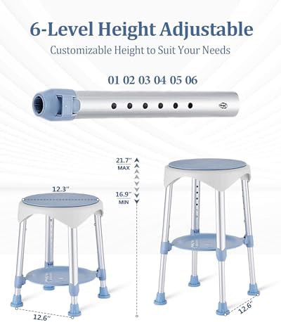 Small blue heavy duty shower stool — photo 3
