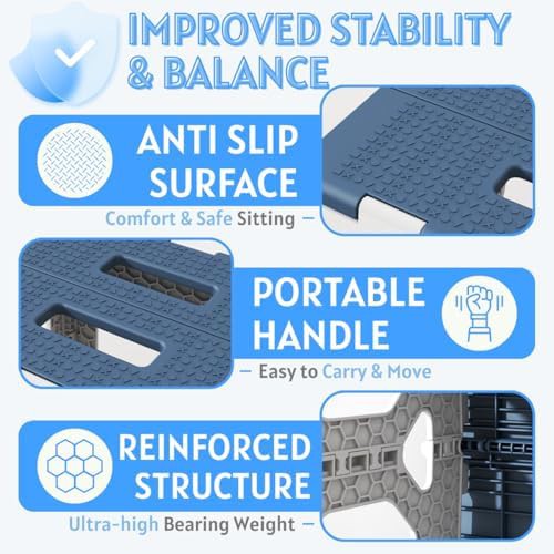 Folding plastic shower stool for seniors — photo 4