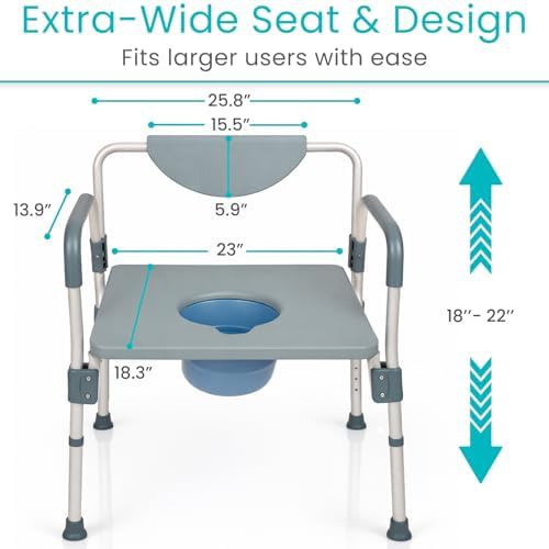Heavy Duty Bariatric Bedside Commode and Shower Chair — photo 3
